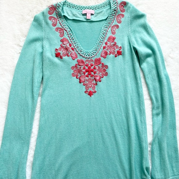 LILLY PULITZER EMBROIDERED LONG SLEEVE TOP Size XS PREPPY PRETTY FEMININE - Picture 10 of 10